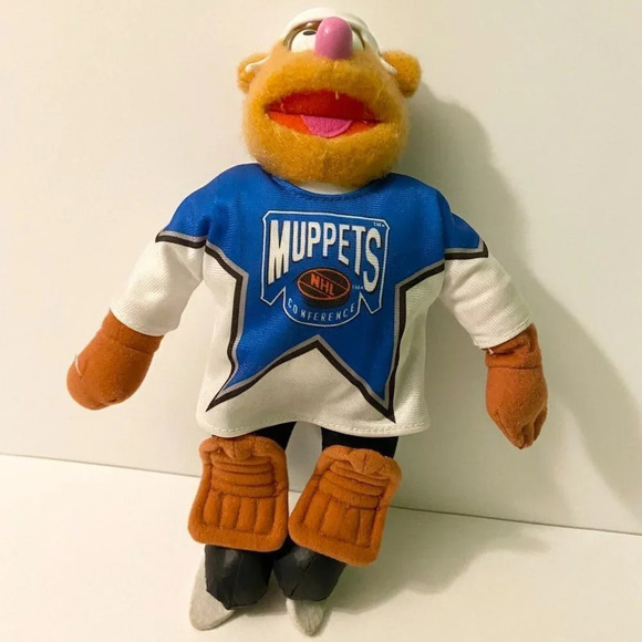 Vintage 1995  Muppets Fozzie and Animal Hockey Players NHL Plush Toys - Picture 2 of 16